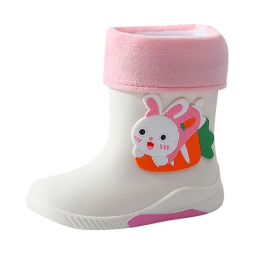 Generisch Gummistiefel Kinder Bündelmündung Fleece-Futter Leichte Kindergummistiefel, Kleinkind-Regenstiefel Tier-Cartoon-Muster-Gummistiefel wasserdichte Stiefel für 1-10 Jahre von Generisch