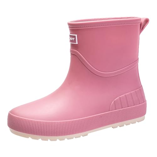 Generisch Gummistiefel Kinder Mädchen Weiche Sohle Halbhoch Wasserdicht Regenschuhe Verstellbare Halbhoch Outdoor Wasserschuhe Bequeme Wasserschuhe Jungen und Mädchen Kinderstiefel von Generisch