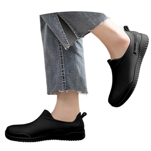 Generisch Gummistiefel-Modische Regenschuhe für Damen, Kurze Stiefel, Bequeme Freizeitschuhe für alle Jahreszeiten mit strapazierfähigem, dickem Sohlendesign (Black, 39) von Generisch