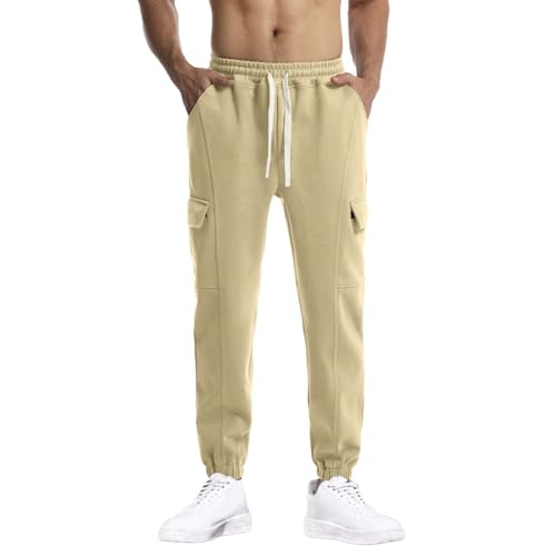 Generisch Gym Hoodie Herren Herren Pyjama lang Baumwolle Jogginghose Herren langgröße haushose Herren Baumwolle Cargo Pants Men Baggy Hose Herren Sporthose lang Deal of The Day Clearance von Generisch