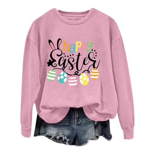 Generisch HUIFUAO Happy Easter Sweatshirts für Frauen Jesus Sweatshirts Brief Bunny Eggs Print Langarm Top Pullover Ostern Outfits, Rosa, M Generisch HUIFUAO Happy Easter Sweatshirts für Frauen Jesus Sweatshirts Brief Bunny Eggs Print Langarm Top Pullover Ostern Outfits, Rosa, M von Generisch