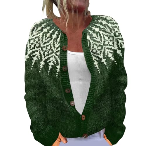 Generisch Häkeljacke Damen, Stricktop Damen, Pullover Strickjacken Elegante Winter Warm Herbst Jacke Strick Übergangsjacke Leichte Sweater Norweger Strickpullover von Generisch