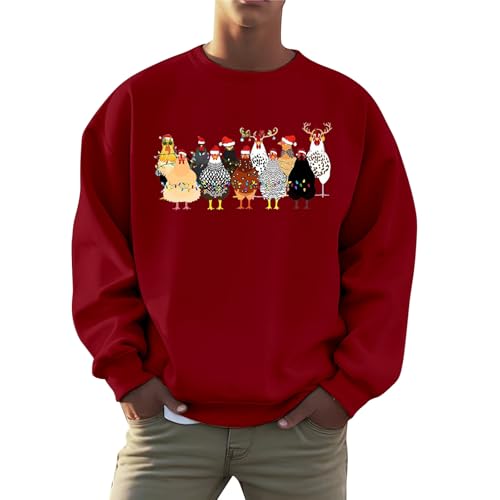 Generisch Hässliche Weihnachtspullover Herren Sweatshirt Spaß Huhn Druck Weihnachten Pullover Modisch Sweatshirt Langarmshirt Streetwear Oberteil Tops Für Weihnachten Party Generisch Hässliche Weihnachtspullover Herren Sweatshirt Spaß Huhn Druck Weihnachten Pullover Modisch Sweatshirt Langarmshirt Streetwear Oberteil Tops Für Weihnachten Party von Generisch