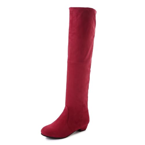 Generisch Halbhoch Winterstiefel Damen Schlupfstiefel Blockabsatz Stiefel Schlupfstiefel Bequem und Elegante Damenschuhe Damenstiefel Retro Halbstiefel Stiefel Winter Herbst Kurzstiefel von Generisch