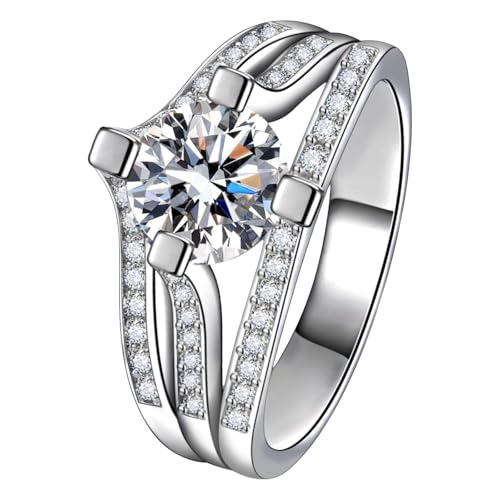 Generisch Halbrund Ringe Solitär-Verlobungsringe für Frauen, 925er Sterlingsilber, Verlobungsring für sie, Jahrestag, Ehering Ringe Von Der Der Ringe (Gold, 8) von Generisch