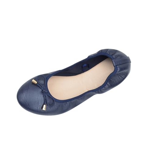 Generisch Halbschuhe Damen Ballerina Ballett Spitze Zehen Schuhe Arbeitsschuhe Wanderschuhe Sommerschuhe (Navy, 41) von Generisch