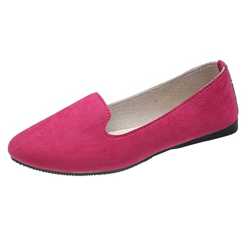 Generisch Halbschuhe Damen Ballerina Frühling Spitzenschuhe Ballett Sommerschuhe Slip On Freizeitschuhe Brautschuhe Bequeme Elegant Flach Atmungsaktive Leichte Walkingschuhe Wildlederschuhe (37) von Generisch