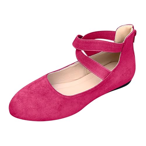 Generisch Halbschuhe Damen Ballerina Frühling Spitzenschuhe Ballett Sommerschuhe Slip On Freizeitschuhe Brautschuhe Bequeme Elegant Flach Atmungsaktive Leichte Walkingschuhe mit Absatz Riemen (38) von Generisch