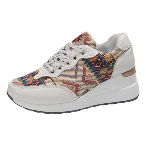 Generisch Halbschuhe Damen Flach Modische Hochzeitsschuhe Schuhe Leichte Sneaker Bequeme Sportschuhe Retro Stil Walkingschuhe Sport Freizeitschuhe Sneakers Segelschuhe Sommerschuhe von Generisch