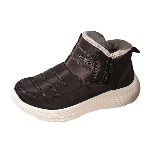 Generisch Halbstiefel Damen Ankle Boots Wildleder Stiefeletten Halbhohe Schnürstiefel Rutschfest Herbst Winter Stiefel Atmungsaktiv Ideal für Festivals von Generisch