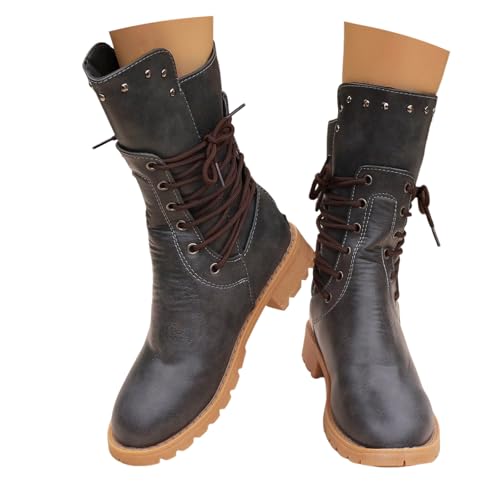 Generisch Halbstiefel Damen Einfarbige Kurzstiefel Mit Reißverschluss Stiefeletten Freizeit Stiefel Schlupfstiefel Festliche Winterstiefel Chunky Heels Übergangsstiefel Outdoor Bootsschuhe von Generisch