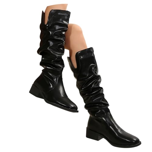 Generisch Halbstiefel Damen Übergangsstiefel Spitzer Zehen Stiefeletten Niedriger Absatz Bequem Damenschuhe Retro Halbstiefel Damenstiefel Reitstiefel Freizeit Outdoor Kurzstiefel von Generisch