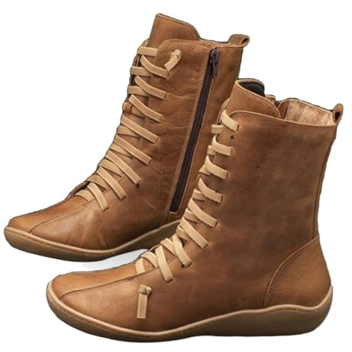 Generisch Halbstiefel Damen Weite H Stiefel Niedrige Mit Absatz Westernstiefel Winterstiefel Winter Warme Stiefeletten Ankle Boots Casual Winterschuhe Schlupfschuhe Damenschuhe von Generisch