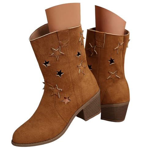 Generisch Halbstiefel Mittelalter Damen Kurzstiefel Chunky Heels Stiefeletten Einfarbige Ankle Boots Spitz Zehe Schlupfstiefeletten Kurzschaft Winterstiefel Übergangsstiefel Freizeitschuhe von Generisch