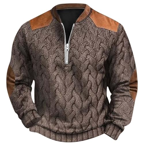 Generisch Half Zip Pullover Herren, Pullover Herren Half Zip Zopfmuster Pulli V-Ausschnitt Strickpullover Winter Sweatshirt Basic Strick-Pulli Warm Langarmshirt seemannspullover Generisch Half Zip Pullover Herren, Pullover Herren Half Zip Zopfmuster Pulli V-Ausschnitt Strickpullover Winter Sweatshirt Basic Strick-Pulli Warm Langarmshirt seemannspullover von Generisch