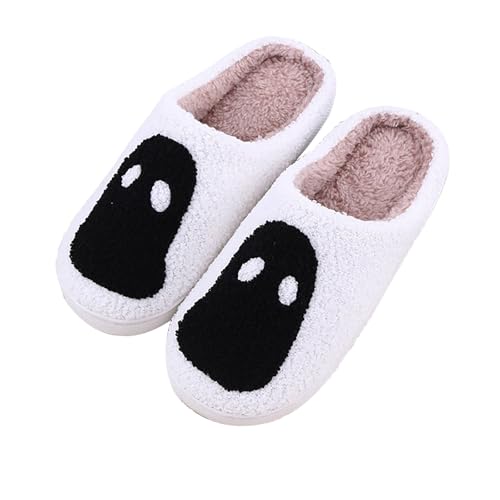 Generisch Halloween Hausschuhe Damen Herren - Leichte Hüttenschuhe Damen Winter Slippers Lustig Hauspantoffeln Plüsch Hausschlappen Memory Foam Haushaltsschuhe Unisex Heimschuhe Paare Filzpantoffeln von Generisch
