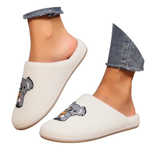Generisch Halloween Hausschuhe Warm Gefütterte Wide Fit Hausschuhe Comfy Winter Fluffy rutschfest Slipper Weiche Haus Filz Feste Sohle Pantoffeln Orthopädische Schlappen Hausschlappen Weich von Generisch