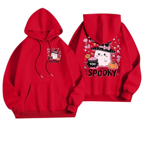 Generisch Halloween Hoodie Damen Kapuzenpullover Herbst Winter Pullover Lässig Sweatshirt Bequem Arbeitspullover Oberteile Mode Damenpullover Klassische Hoody Vintage Damenpulli von Generisch