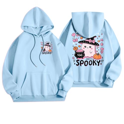 Generisch Halloween Hoodie Damen Kapuzenpullover Herbst Winter Pullover Lässig Sweatshirt Bequem Arbeitspullover Oberteile Mode Damenpullover Klassische Hoody Vintage Damenpulli von Generisch