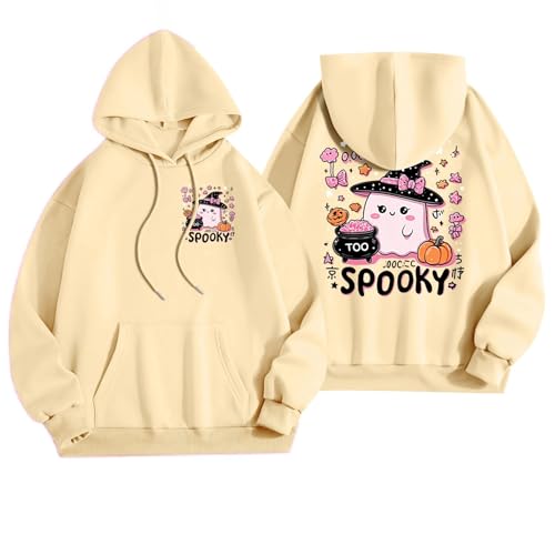 Generisch Halloween Hoodie Damen Kapuzenpullover Herbst Winter Pullover Lässig Sweatshirt Bequem Arbeitspullover Oberteile Mode Damenpullover Klassische Hoody Vintage Damenpulli von Generisch