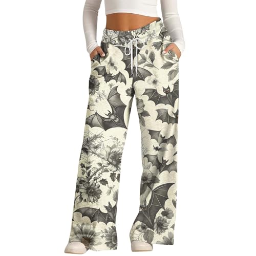 Generisch Halloween Hose, Damen Hose, Jogginghose Halloween Baggy Kostüm Sporthose Lang Trainingshose Yogahose Lockere Bequem Sweatpants Weites Bein Freizeithose Laufhose Sweathose von Generisch