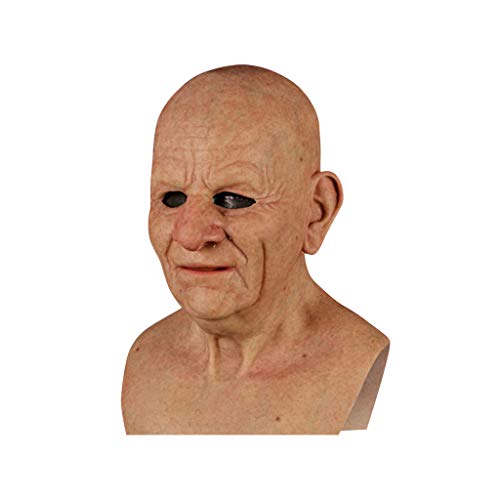 Generisch Halloween Maske, Scary Old Man Mask, Latex Cosplay Maske Kostüm, Horror Gesichtsbedeckung für Erwachsene Halloween Party Dekoration Requisiten, bequem und atmungsaktiv Halloween Deko von Generisch