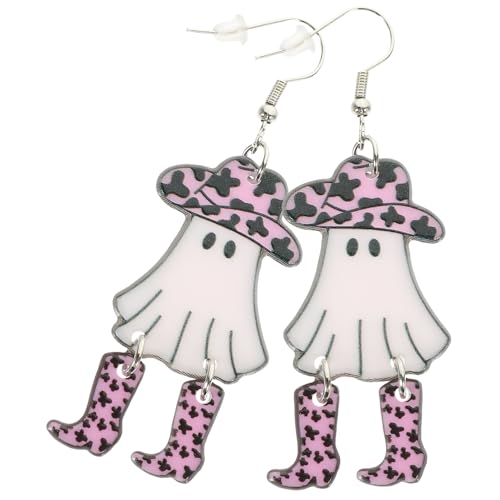 Generisch Halloween Ohrhänger Ghost Design Leichte Kompakte Punk Schmuck für Damen Gothic Ohrringe für Halloween Kostümparty Hautfreundlich und Langlebig von Generisch