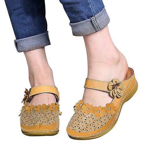 Generisch Hallux Valgus,Strandsandalen Comfortfüße Big Toe Orthowalkway Bequeme OrthopäDische Damen-Sandalen Hausschuhe Elegant Breite Füße Strick Mesh Plateau Sandalens （Schwarz, Größe 36-43） von Generisch