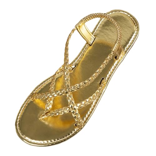 Generisch Hallux Valgus Sommer Flach Pantolette,Sommerschuhe Damen Bequem Bequeme Hausschuhe Open Toe Damen Sommer Schuhe Strick Mesh Plateau Sandalens （Silber, Größe 36-43） von Generisch