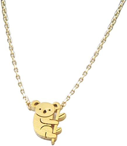 Halskette für Frauen, niedlicher Cartoon-Koala-Bär, Tier-Anhänger, modische Kette, Halskette, Schmuck – Silber von Generisch