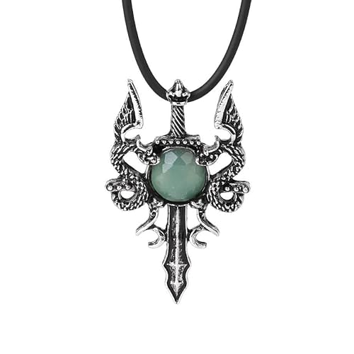 Generisch Halskette mit Punk-Kreuz-Anhänger,Natürlicher Kristallperlen-Anhänger mit Verstellbarer Pu-Kette,Polierter Edelstein-Halsreif für Damen Und Herren,Aventurin Generisch Halskette mit Punk-Kreuz-Anhänger,Natürlicher Kristallperlen-Anhänger mit Verstellbarer Pu-Kette,Polierter Edelstein-Halsreif für Damen Und Herren,Aventurin von Generisch