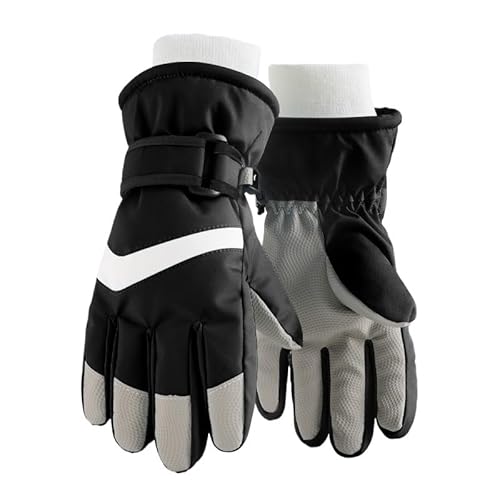 Generisch Handschuhe Kinder Fahrradhandschuhe Reithandschuhe Winter Fäustlinge Warm Winterhandschuhe Kinderhandschuhe Softshell Handschuhe Schneehandschuhe Ski Handschuhe Prime Schwarz, M/6 Jahre von Generisch