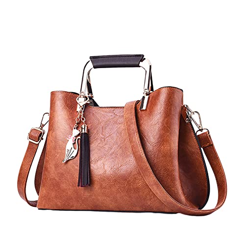 Generisch Handtasche Hellblau Damen Schultertaschen Einfarbige Crossshoulder Handtasche Taschen Damen Uziert (Khaki,One Size) von Generisch