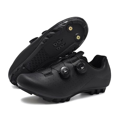 Generisch Hard Socket Fahrradschuhe Radschuhe Auto Schloss Schuhe Mountainbike Schuhe (Schwarze Straßensperre,45) von Generisch
