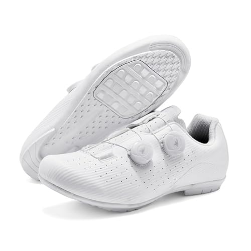 Generisch Hard Socket Fahrradschuhe Radschuhe Auto Schloss Schuhe Mountainbike Schuhe (Weiß ohne Schloss,42) von Generisch