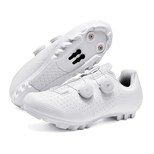 Generisch Hard Socket Fahrradschuhe Radschuhe Auto Schloss Schuhe Mountainbike Schuhe (Weißes Bergschloss,37) von Generisch