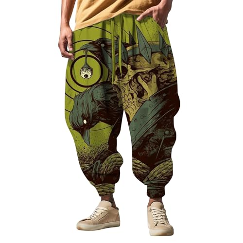 Generisch Haremshose Herren I Streetwear I Trainingshose mit 3D-Druck I Mode Männer Aladinhose I Pluderhose I Yogahose I Bequeme und vielseitig einsetzbare Pumphose I Baggy Hose von Generisch