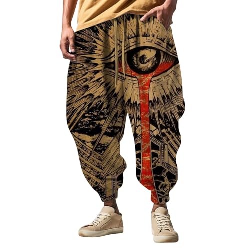 Generisch Haremshose Herren I Streetwear I Trainingshose mit 3D-Druck I Mode Männer Aladinhose I Pluderhose I Yogahose I Bequeme und vielseitig einsetzbare Pumphose I Baggy Hose von Generisch
