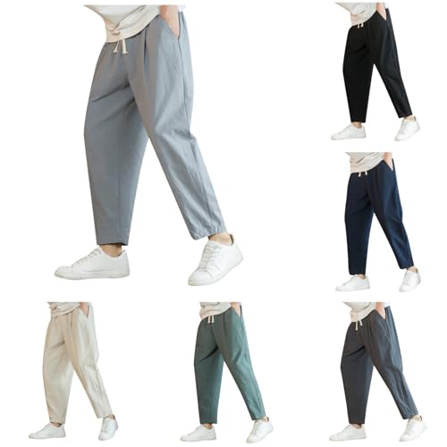 Generisch Haremshose Herren Mode Freizeithose mit Zwei Taschen Musselin Leichte Freizeit Hose Weites Bein Herrenhosen Dünner Stoffhose Luftige Straight Leg Pants Lässig Elegant Bequeme Strandhose Generisch Haremshose Herren Mode Freizeithose mit Zwei Taschen Musselin Leichte Freizeit Hose Weites Bein Herrenhosen Dünner Stoffhose Luftige Straight Leg Pants Lässig Elegant Bequeme Strandhose von Generisch