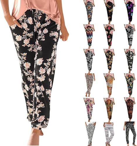 Generisch Haremshose Sommerhose Damen Leicht Lange Schlupfhose Boho Strandhose Palazzo Hosen High Waist Stoffhose Elegant Freizeithose Frauen Pants Stretch Mit Taschen Generisch Haremshose Sommerhose Damen Leicht Lange Schlupfhose Boho Strandhose Palazzo Hosen High Waist Stoffhose Elegant Freizeithose Frauen Pants Stretch Mit Taschen von Generisch