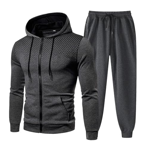 Generisch Hausanzug Herren Y2K Warm Sportanzug Winter Bequemes Langarm Top + Lang Hosen Bedruckter Jogginganzug Zweiteiler Leicht Freizeitanzug Mit Taschen Trainingsanzug Bekleidungsset von Generisch