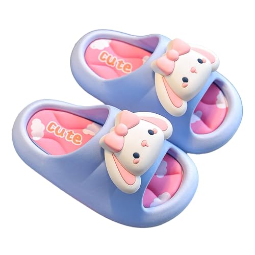 Generisch Hausschuh Mädchen 22 für Mädchen mit Dicker Unterseite, atmungsaktive und rutschfeste Baby-Hausschuhe mit Cartoon-Motiv Wasserschuhe Kinder 22 (Blue, 25 Toddler) von Generisch