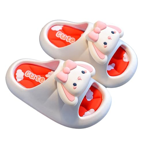 Generisch Hausschuh Mädchen 22 für Mädchen mit Dicker Unterseite, atmungsaktive und rutschfeste Baby-Hausschuhe mit Cartoon-Motiv Wasserschuhe Kinder 22 (White, 39 Big Kids) von Generisch