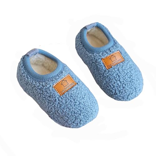 Generisch Hausschuhe 28 Mädchen Muster Einfarbig Nette Warme Winter Bequeme Wanderschuhe Badeschuhe Mädchen (Blue, 25 Little Child) von Generisch