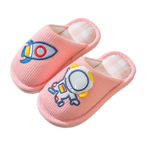 Generisch Hausschuhe Baby Mädchen 19 Mädchen männlich Leben rutschfeste Kurze warme Bequeme süße Astronautenmuster Dicke Warme Damen Hausschuhe (27.5 Little Child) von Generisch