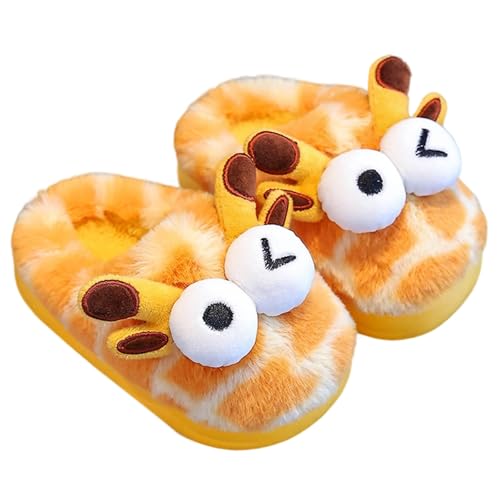 Generisch Hausschuhe Barfußschuhe Kinder Winter Warm Plüsch Die Giraffe Hausschuhe Nette Baumwolle Warme Rutschfeste Haushaltsschuhe Fußwärmer Dickbesohlte Slip-On House Slippers von Generisch