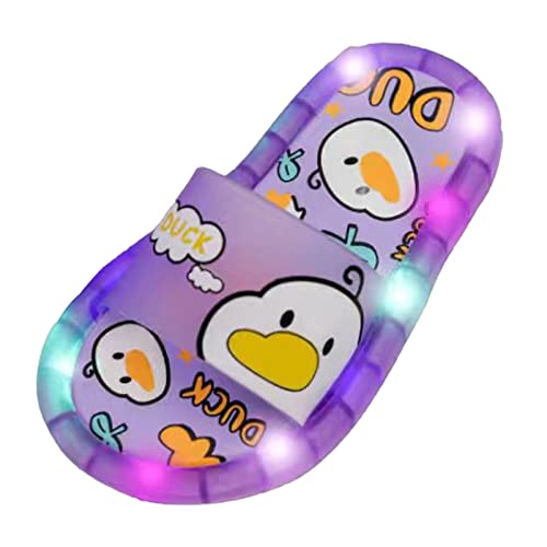 Generisch Hausschuhe Blinklichter niedliche Baby-Tier-Karikatur Indoor- und Outdoor-Heimsandalen Kinderschuh Hausschuh (Purple, 31 Big Kids) von Generisch