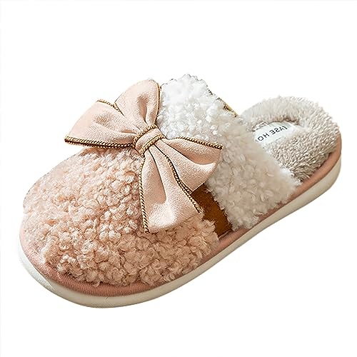 Generisch Hausschuhe Damen/Kinder Vier Jahreszeiten süße Hausschuhe für, rutschfest, Fpir-Saison-Stoff, Baumwolle, bunte Hausschuhe Schuhe Rot Damen Sneaker (37) von Generisch
