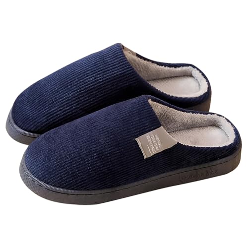 Generisch Hausschuhe Damen Herren Rutschfeste Baumwoll-Pantoffeln Plüschfutter Winter Warme Weiche Hausschuhe Schlafzimmer Indoor Home Slipper Bequeme Memory Foam Slip On Schuhe gr 42 von Generisch