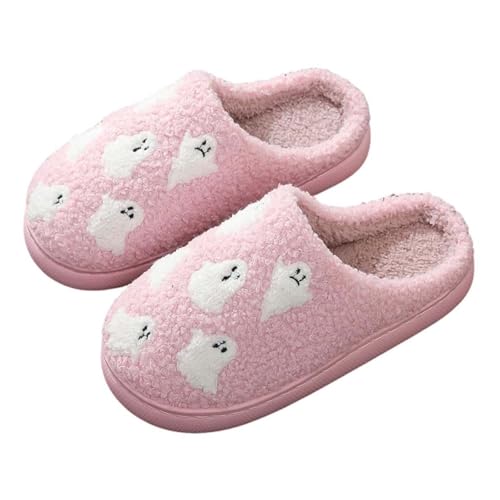Generisch Hausschuhe Damen Herren Winter Halloween Weihnachten Urlaub Slipper Haus Schuhe Home Slipper Fuzzy Outdoor Indoor Schlafzimmer Hausschuhe Halloween Kürbis Plüsch Pantoffeln Warmer Schuhe von Generisch